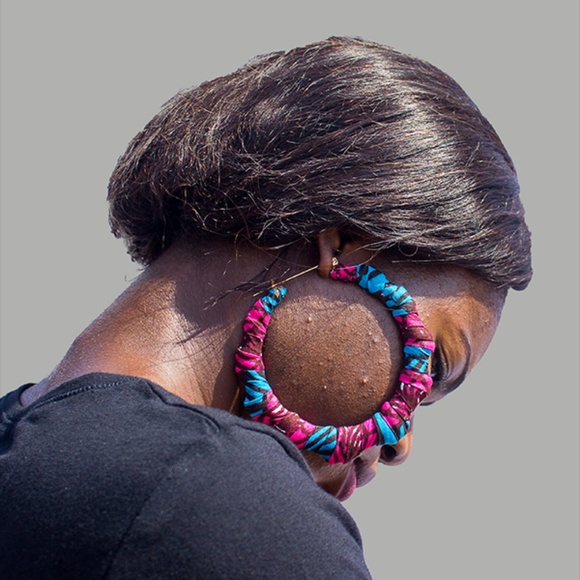 CLEARANCE: African Ankara Earrings - Picture 1 of 4